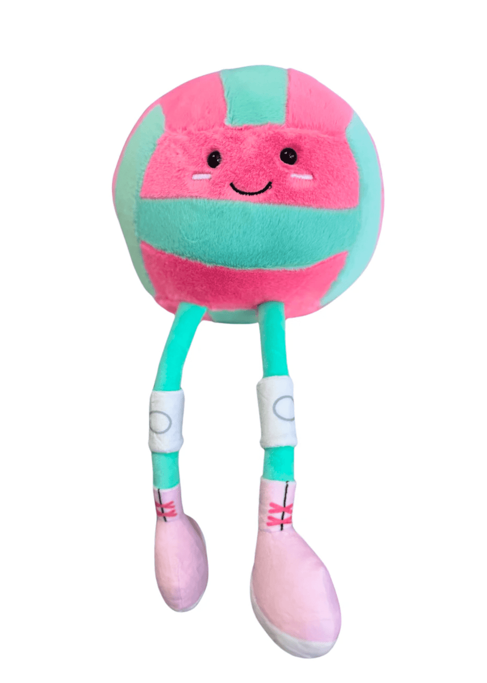 Volleyball Plushie – Pink and Teal Soft Stuffed Gift